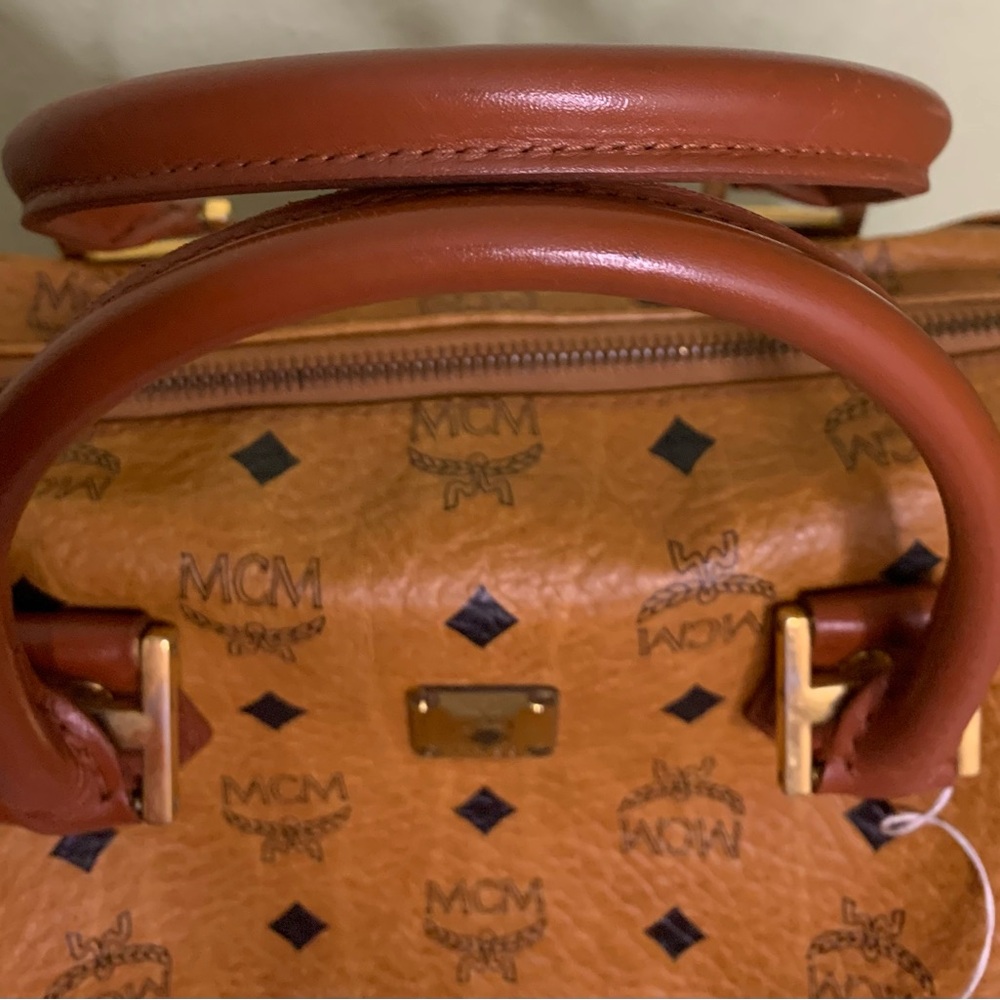 MCM Tan Satchel with Gold Accents - Picture 9 of 9